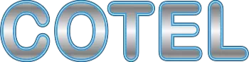 Cotel in neon blue logo
