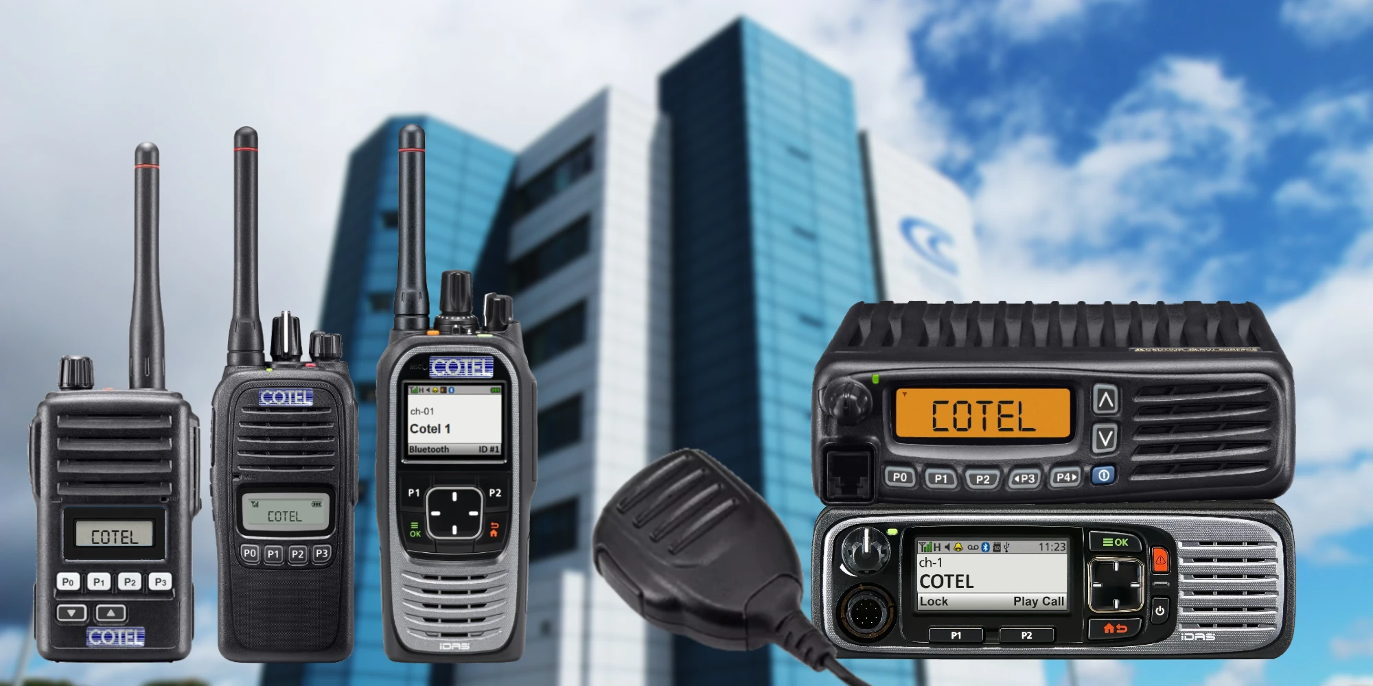 A range of Cotel Sitemaster 2 way radio systems, supplied to educational organisations. Within education, wireless technology makes a great improvement in communications, services and more, providing great support for any department of any business.